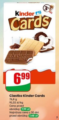Ciastko Kinder Cards promocja w Dino