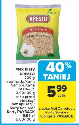 Mak biały KRESTO promocja w Carrefour