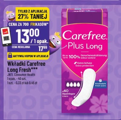 Wkładki Carefree Long Fresh JNTL Consumer Health promocja w POLOmarket
