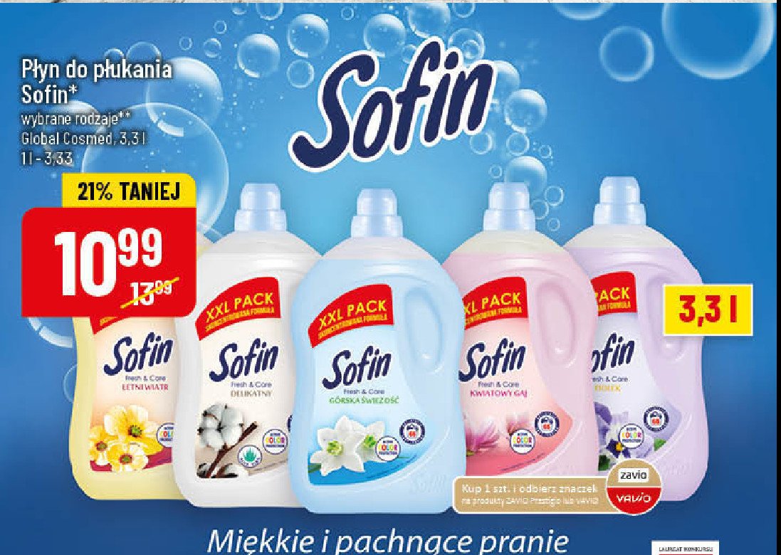 Płyn do płukania letni wiatr Sofin fresh & care promocja