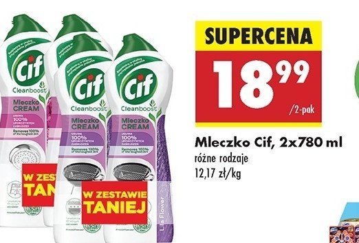 Mleczko do czyszczenia z mikrokryształkami lila flowers Cif cream promocja