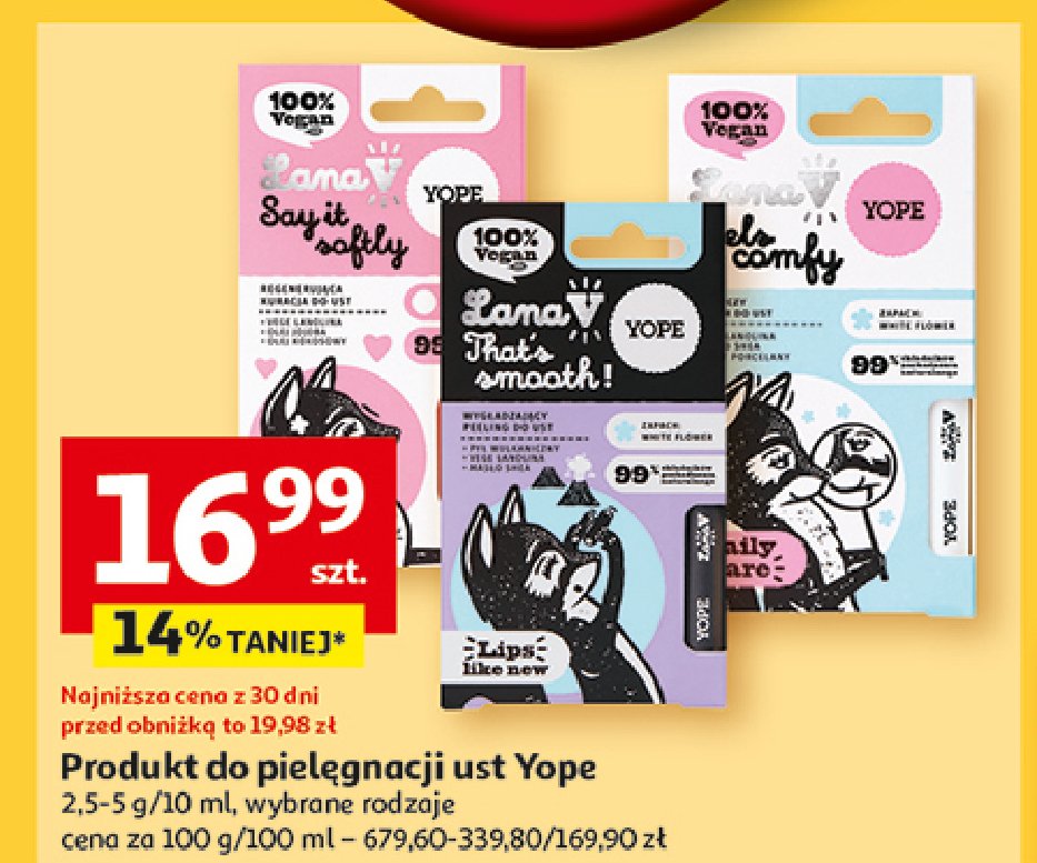 Odżywczy balsam do ust feels comfy Yope promocja w Auchan