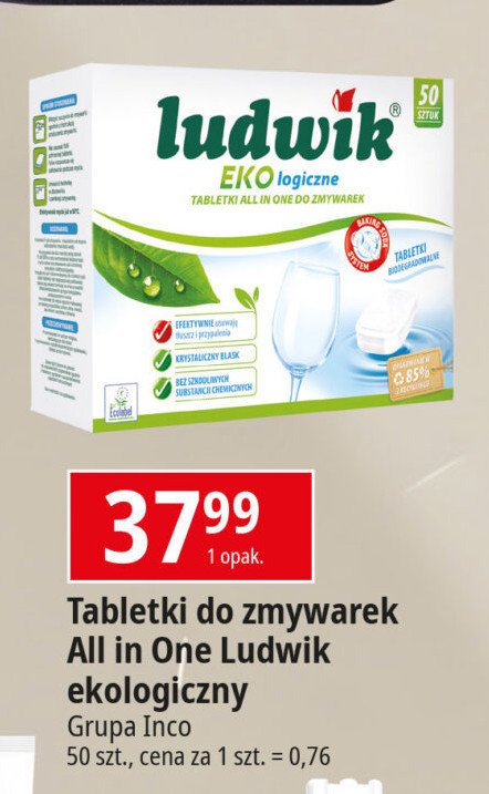 Tabletki do zmywarek eko Ludwik all in one promocja