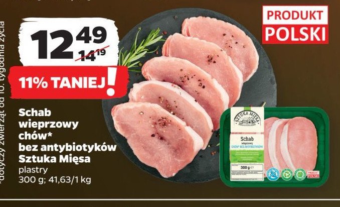 Schab wieprzowy plastry SZTUKA MIĘSA NETTO promocja