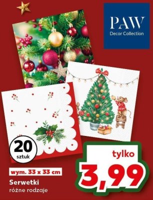 Serwetki PAW Decor Collection różne rodzaje wym. 33 x 33 cm promocja w Kaufland