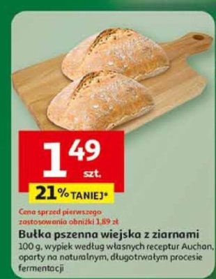 Bułka pszenna wiejska z ziarnami promocja w Auchan