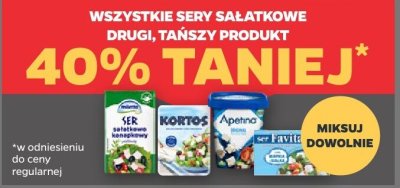 Ser sałatkowy wszystkie rodzaje drugi produkt -40% promocja w Netto