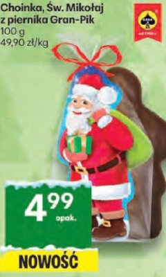 Choinka, Św. Mikołaj z piernika Gran-Pik promocja w Delikatesy Centrum