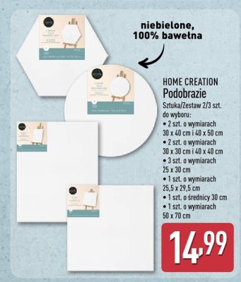 Podobrazie HOME CREATION niebielone, 100% bawełna promocja w Aldi