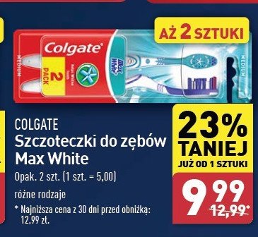 Szczoteczka do zębów średnia Colgate max white promocja