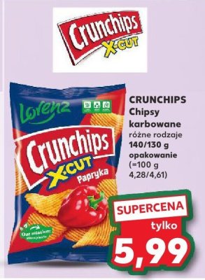 Chipsy Crunchips X-Cut karbowane różne rodzaje promocja w Kaufland