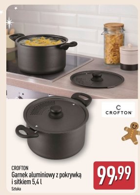 Garnek aluminiowy z pokrywą i sitkiem 5,4 l CROFTON promocja w Aldi