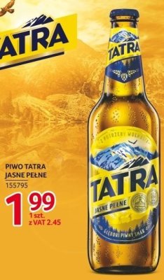 Piwo Tatra jasne pełne 500ml promocja w Selgros