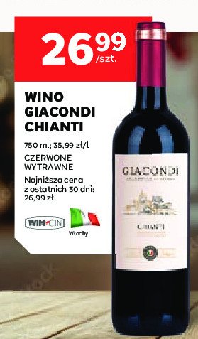 Wino GIACONDI CHIANTI promocja w Stokrotka