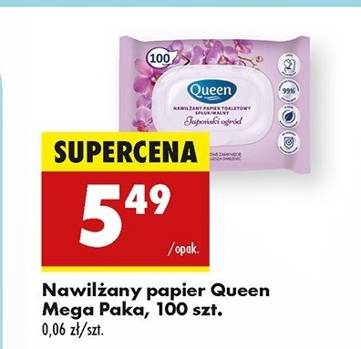 Papier toaletowy nawilżany japoński ogród Queen promocja w Biedronka