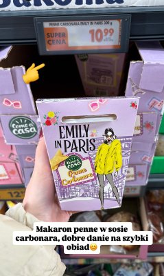 Makaron penne carbonara Emily in Paris Come a Casa promocja w Biedronka