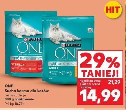 Karma dla kota adult kurczak i pełne ziarna Purina one promocja w Biedronka