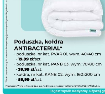Kołdra ANTIBACTERIAL KANB 02 promocja w PSB Mrówka
