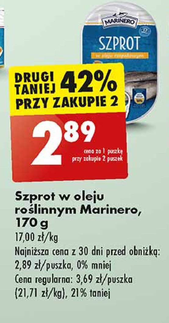 Szprot w oleju rzepakowym Marinero promocja