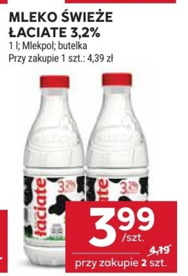 Mleko świeże łaciate 3,2% Mlekpol promocja w Stokrotka