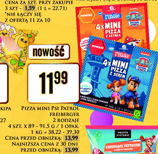 Pizza z szynką psi patrol promocja w Dino