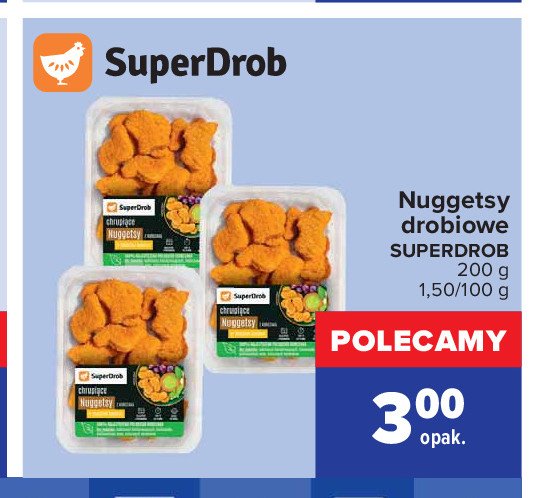 Nuggetsy drobiowe chrupiące Superdrob promocja