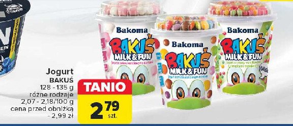 Jogurt waniliowy Bakoma bakuś milk & fun promocja