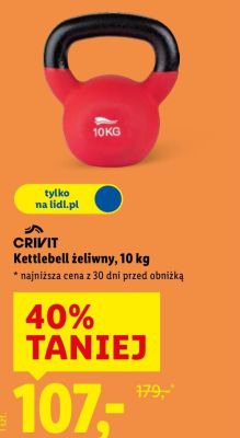 Kettlebell żeliwny 10 kg promocja w Lidl