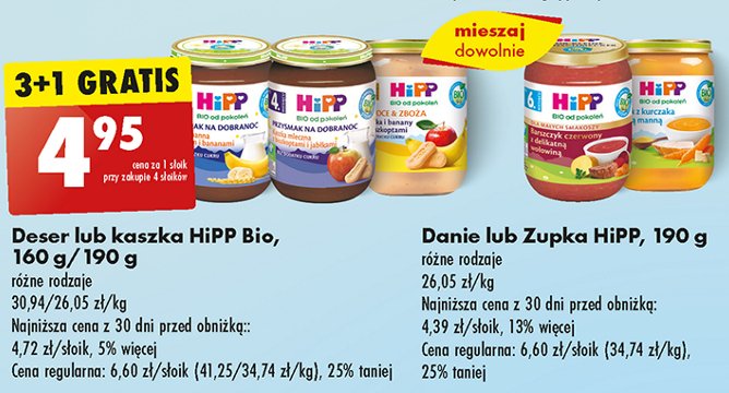 Kaszka manna z mlekiem i bananami Hipp przysmak na dobranoc promocja