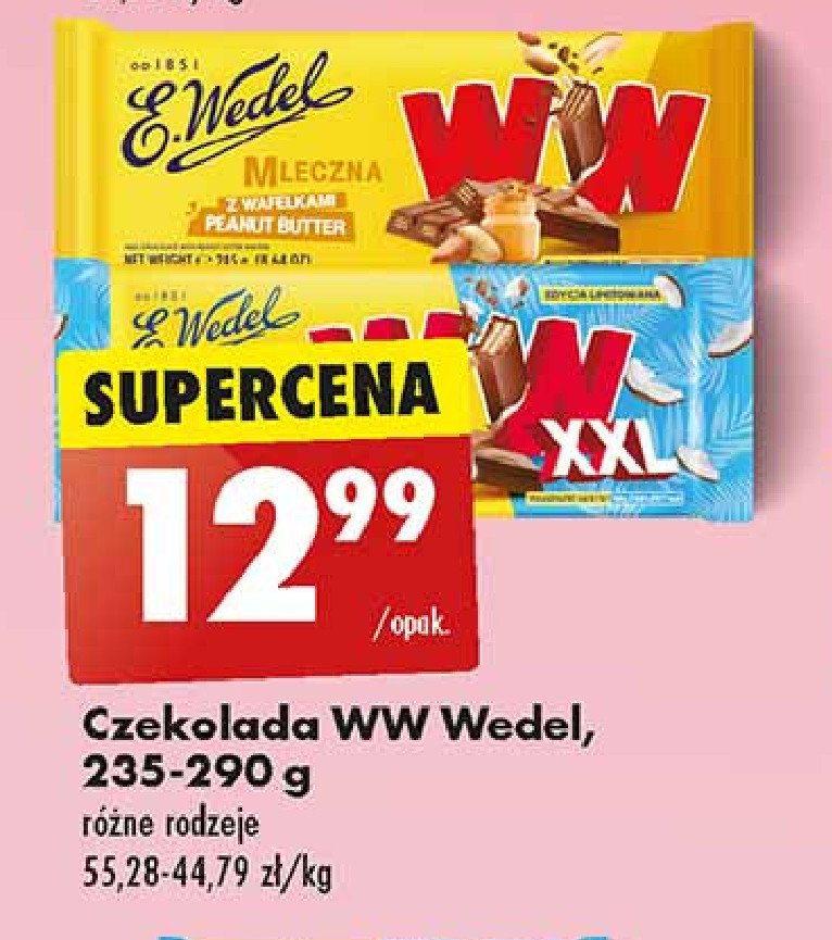 Czekolada mleczna kokosowa E. wedel ww promocja