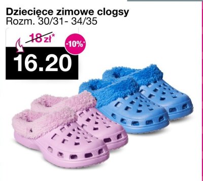 Dziecięce zimowe clogsy rozm. 30/31-34/35 promocja w Woolworth