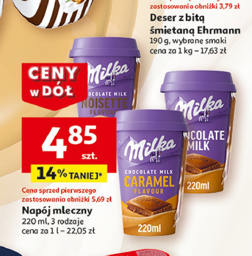 Napój chocolate noisette Milka promocja w Auchan