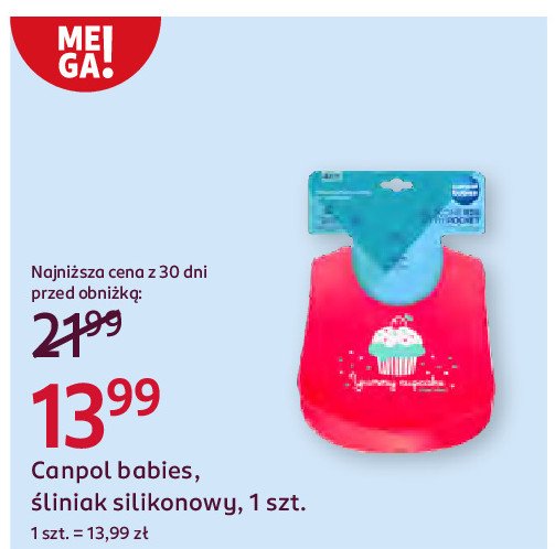 Śliniak silikonowy Canpol babies promocja w Rossmann