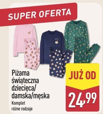Piżama świąteczna dziecięca / damska / męska różne rodzaje promocja w Aldi