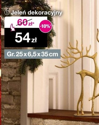Jeleń dekoracyjny 25 x 6.5 x 35 cm promocja w Woolworth