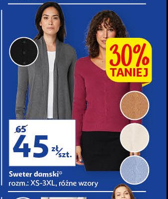 Sweter damski typu kardigan xs-3xl Auchan inextenso promocja