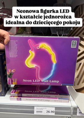 Neonowa figurka LED w kształcie jednorożca  promocja w Action