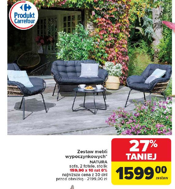 Zestaw mebli natura Carrefour promocja w Carrefour