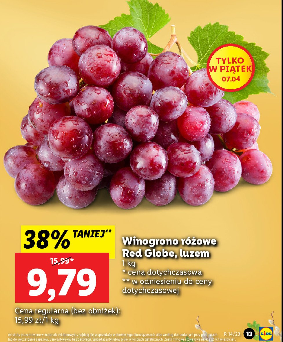Winogrona różowe red globe Ryneczek lidla promocja