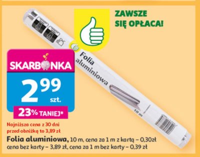 Folia aluminiowa 10 m Podniesiony kciuk promocja