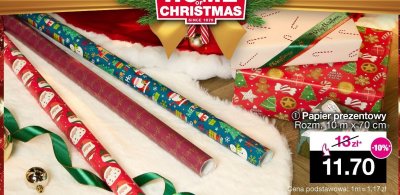 Papier prezentowy Rozm. 10 m x 70 cm promocja w Woolworth