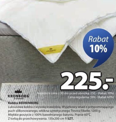 Kołdra BEERENBERG luksusowa kołdra, wysoka krawędź promocja w Jysk
