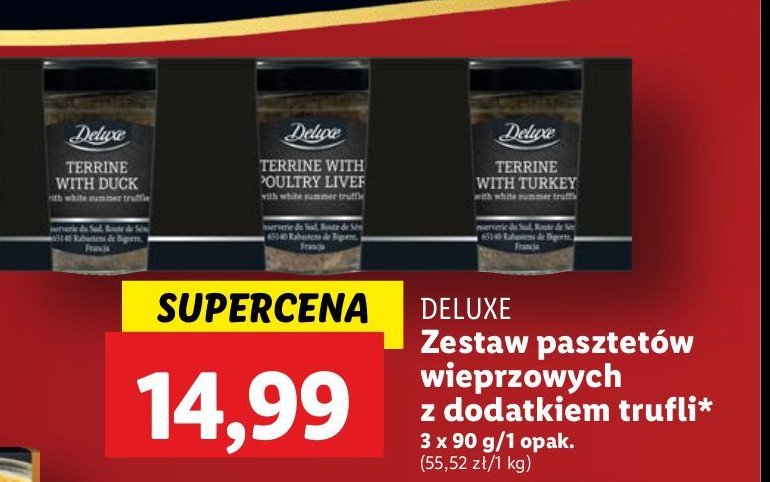 Zestaw pasztetów wieprzowych z dodatkiem trufli Deluxe promocja