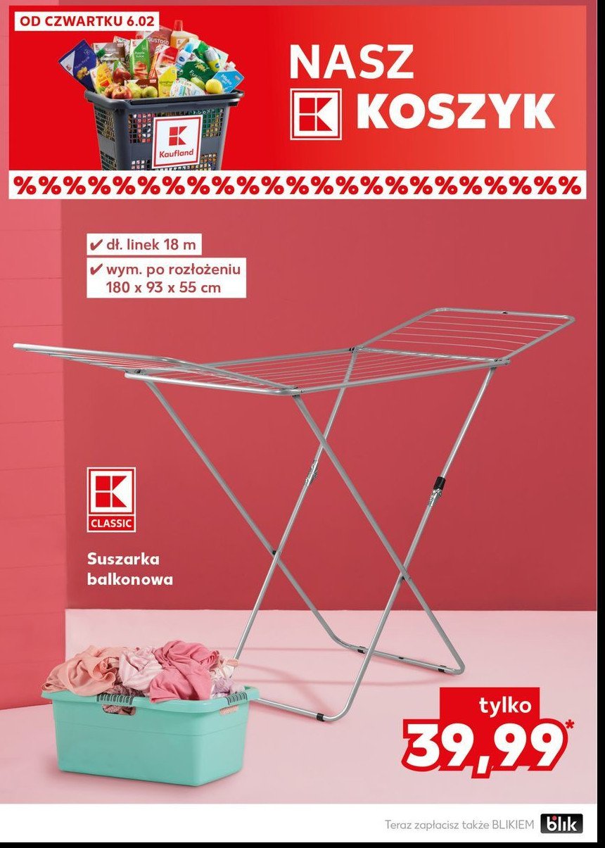 Suszarka balkonowa 18 m K-classic promocja w Kaufland