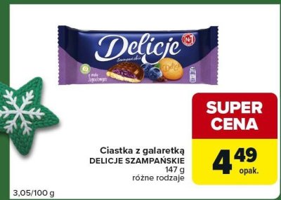 Ciastka z galaretką DELICJE SZAMPAŃSKIE różne rodzaje promocja w Carrefour Express