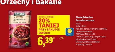 Żurawina suszona Alesto Selection 200 g promocja w Lidl