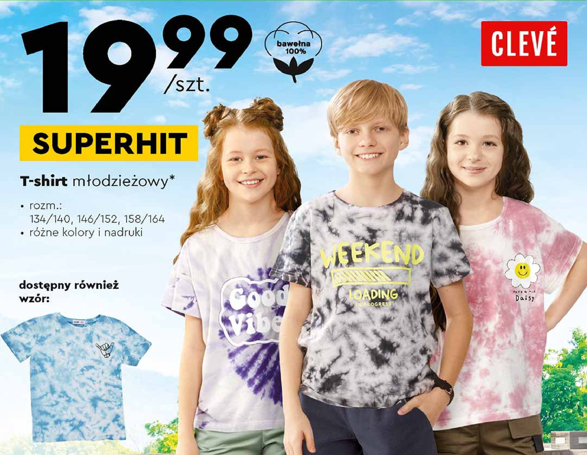 T-shirt młodzieżowy 134/140 Cleve promocja