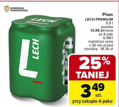 Piwo Lech Premium promocja w Carrefour