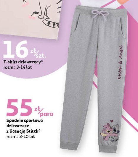 Spodnie sportowe dziewczęce stich 3-10 lat Auchan inextenso promocja