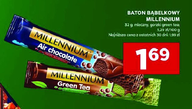 Baton air chocolate milk bubble Millennium promocja